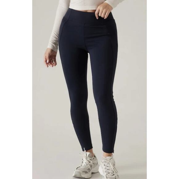 Athleta Pants Delancey Skyline Tight Navy Blue Athleisure On The Go Travel Sport - Picture 1 of 9